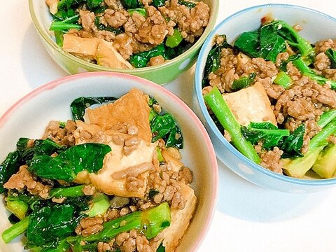 ご飯がすすむんです☆菜の花とひき肉の絶品中華炒め